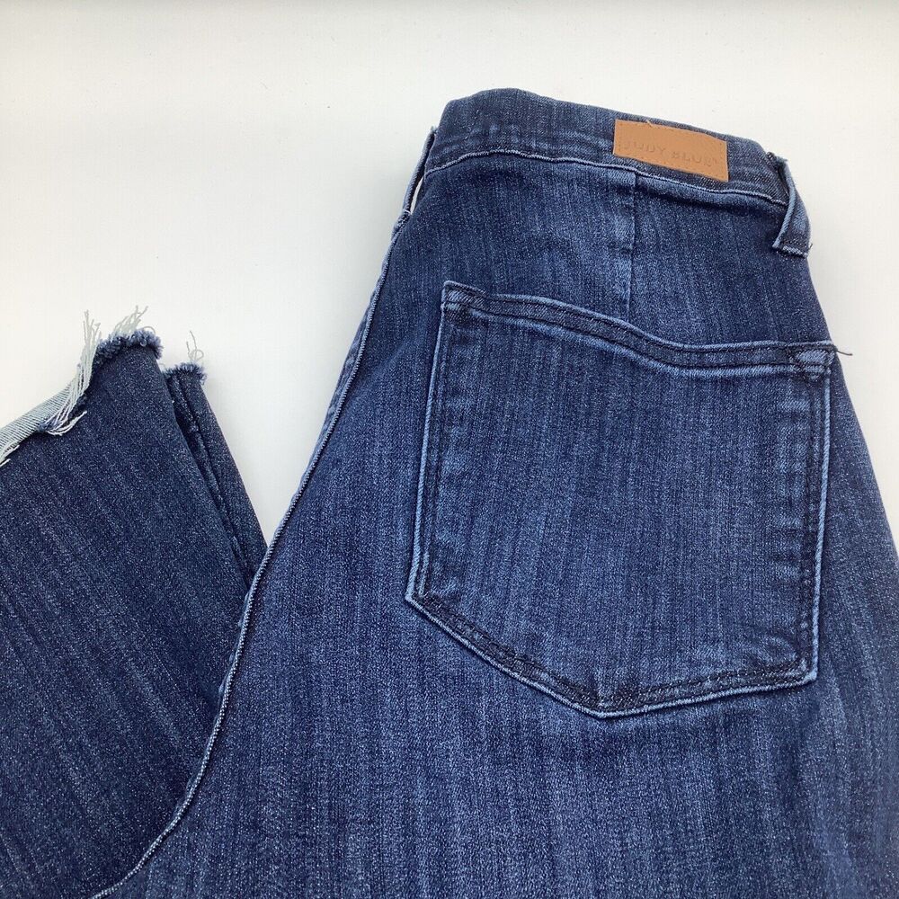 Judy Blue Womens Pull On Super Flare Raw‎ Hem Denim Jeans Blue Size 25